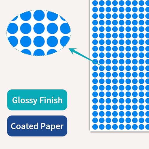 1/4" Blue Dot Stickers Small Tiny Mini Little Circle Stickers - color: Blue, size: 1/4 INCH