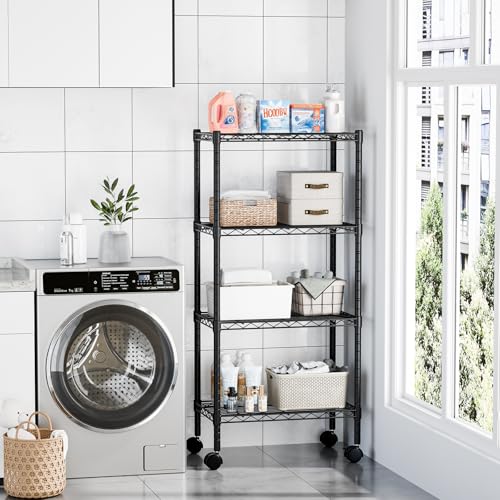 DUMOS 4-Tier Metal Storage Shelves, Shelving Unit, Storage Rack, 23.2" W - size: 4 Tiers-47"H