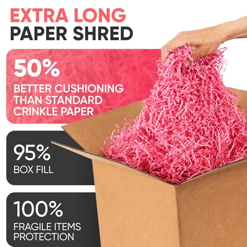 1 Cu Ft Ready To Ship Carton with Pink Crinkle Paper Filler 12x12x12" - color: Pink, size: Double Wall Box