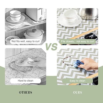 Glotoch Drawer Liner and Shelf Liner, 12"W x 240"L, Gray and White Chevron - color: Chevron, size: 12"W x 240"L