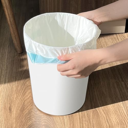 Soddeph 2.5 Gallon Trash Can,Plastic Garbage Recycling Bin,Waste Trash Bin,Round Container Bin Wastebasket forOffice,Home,Bathroom,Kitchen (White, 1 Pack) - color: White