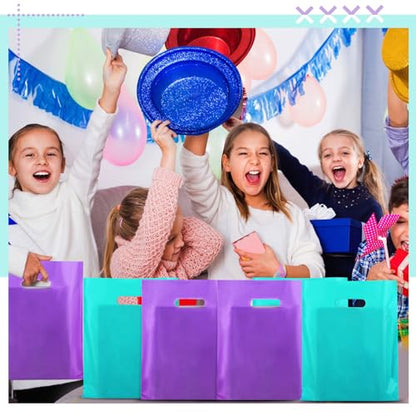 Kosiz 1000 Pcs Plastic Merchandise Shopping Bag Bulk 9 x 12'', Purple, Blue - color: Purple, Blue