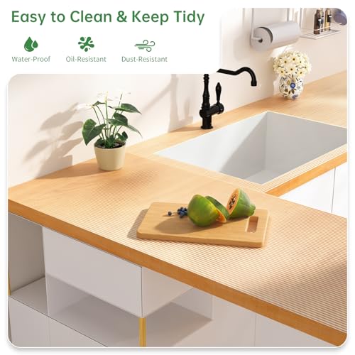 Shelf and Drawer Liner for Kitchen Cabinet Non-Adhesive 24IN x 10FT - color: Clear, size: 24"W x 120"L