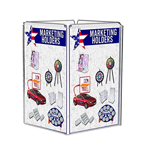 12 Pack Sign Holder Tabletop 4 Sided with Open Center 4" x 6" Clear Acrylic Menu Flyer Brochure Display Frame Multi Panel Sign Display by Marketing Holders