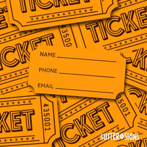 1000 Raffle Tickets Double Roll - color: Fluorescent Orange