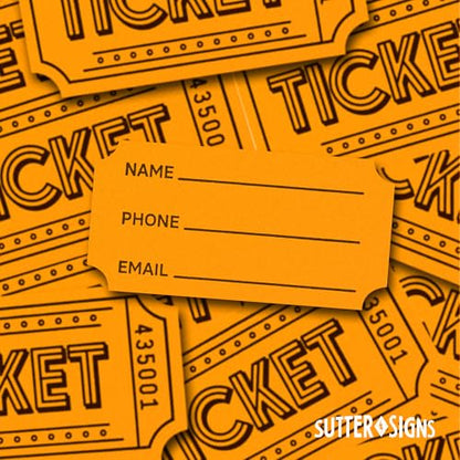 1000 Raffle Tickets Double Roll - color: Fluorescent Orange