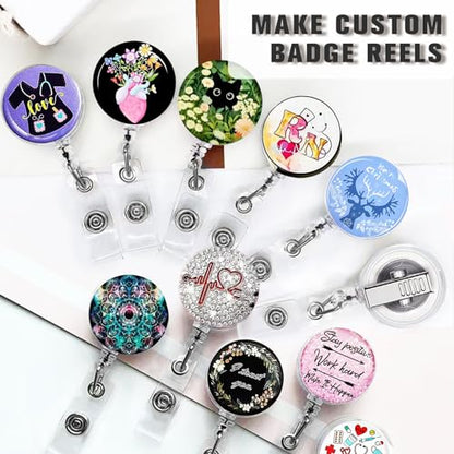 Retractable Badge Reels with Swivel Alligator Clip,Heavy Duty Badge Holders - color: Translucent Clear