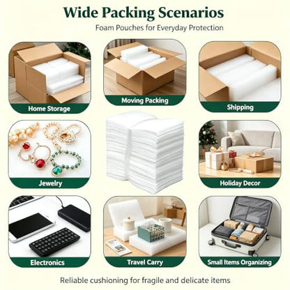 4x6Inch Cushion Foam Pouches 100pcs, Small Foam Wrap Pouches - size: 4x6 Inch (100Pack)