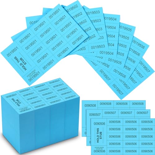 1000 Sheet 15 Bid Raffle Ticket Sheet Bulk Lake Blue Chinese Auction Ticket - color: Lake Blue, size: 15 Bid