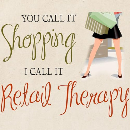 CafePress Retail Therapy Tote Bag Reusable Natural Beige Canvas Shopping Bag - size: Medium