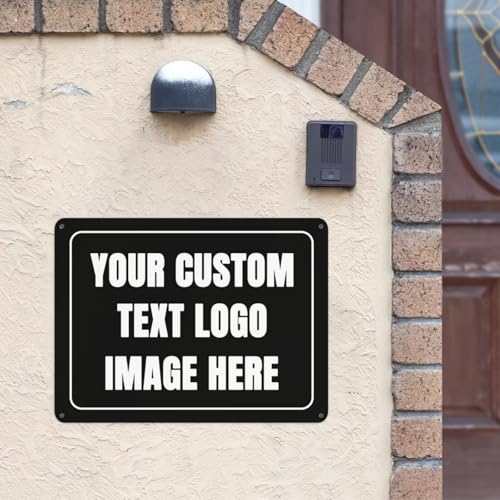 Custom Sign Personalized Metal Sign Custom Signs for Office/Wall/Garden/Indoor or Outdoor/Home Signs Design Your Logo/Text/Image-16x12Inch - size: 16"x12"