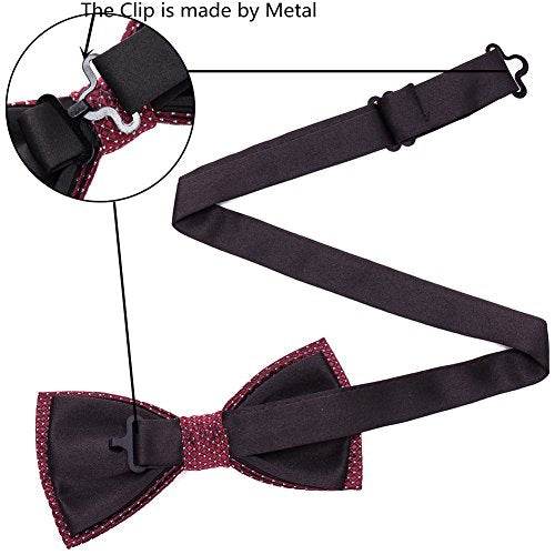 AUSKY 8 PACKS Elegant Adjustable Pre-tied Bow Ties for Men Boys (1&4&5&6&8 Pack for option) - color: G
