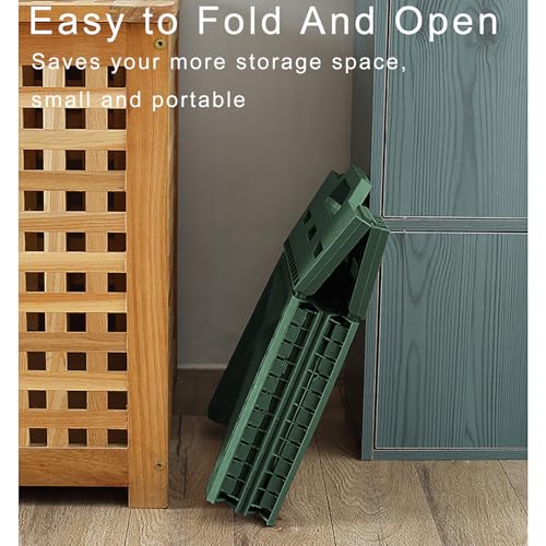 Folding Step Stool Holds 440 lbs - 9" Sturdy Foldable Step Stool with Non-Slip Base, Space Saving for Kitchen, Bathroom, Camping (Green) - color: Green
