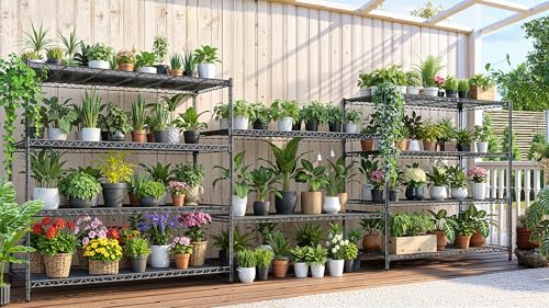AIRAJ 36”W Storage Shelves with Wheels | 5 Tier Wire Shelving | 1750 LBS Metal Shelving | Garage Shelving Units and Storage | Rolling Wire Rack Adjustable Layer Height | 36”W×14”D×73”H | Indoor/Out