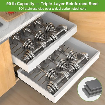 ANTOWIN 1-Pack Expandable Pull Out Cabinet Organizer 16.5"Deep(12.2"-20.5"W), 3 Full Extension Glides Slide Out Drawers, Roll Out Shelves Adhesive Raising Pad,Compatible Framed Cabinets,90lb Cap,White - size: 16.5"D x 12.2"-20.5"W(1Pack) White