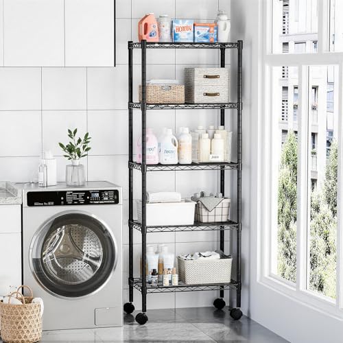 DUMOS 5-Tier Metal Storage Shelves, Shelving Unit, Storage Rack, 23" W - size: 5 Tiers