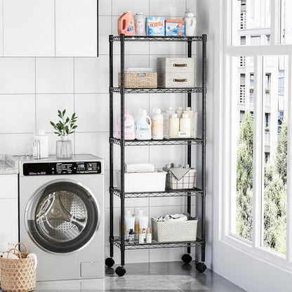 DUMOS 5-Tier Metal Storage Shelves, Shelving Unit, Storage Rack, 23" W - size: 5 Tiers