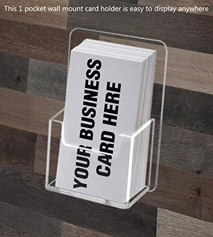 Marketing Holders 2 Pack Business Card Holder Wall Mount for 2" x 3.5" Vertical Contact Cards Hanging Hardware Included Use for Building Lobby Trade Show Real Estate Agents Professional Clear - size: Vertical Wall Single