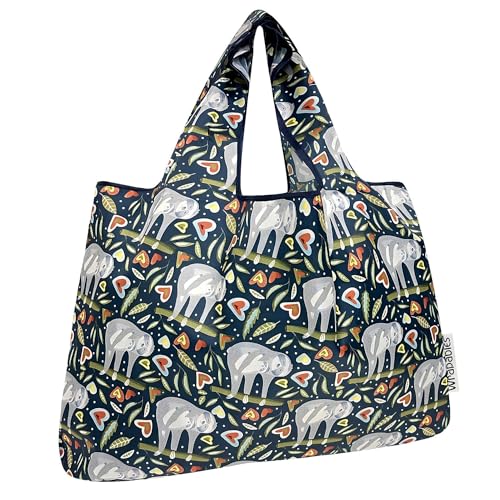allydrew Large Foldable Tote Nylon Reusable Grocery Bags - color: Love Sloths