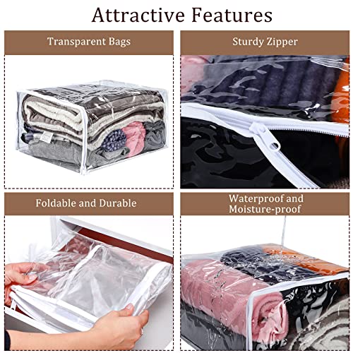 Shappy 6 Packs Clear Plastic Storage Bags with Zipper, 18 x 15 x 9 Inch - size: 18 x 15 x 9 Inch