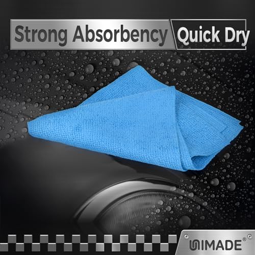 UNIMADE Microfiber Cleaning Cloth, 24 Pack Reusable Microfiber Towels - color: Blue, size: 24pk