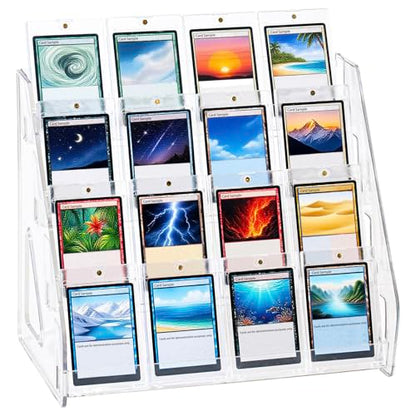 DEEIF 4 Tier Acrylic Trading Card Display Stand, Holds 16 Cards, 1 Pack - size: 4 Tier, 1 Pack