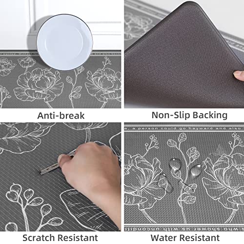 Kitchen Floor Mat Set of 2, Anti Fatigue Kitchen Mat 20"x32"+20"x47" - color: Grey, size: 20"x32"+20"x48"
