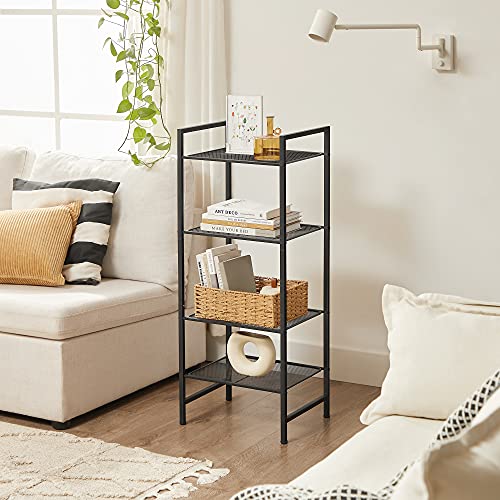 SONGMICS 4-Tier Storage Rack, Bathroom Shelf, Extendable Plant Stand