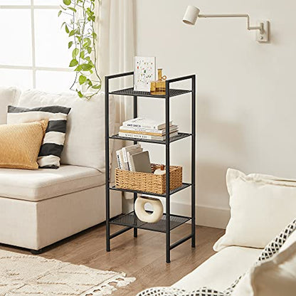 SONGMICS 4-Tier Storage Rack, Bathroom Shelf, Extendable Plant Stand