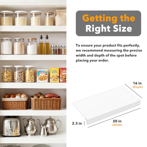 SpaceAid Wire Shelf Covers for Pantry Rack, 20" W x 16" D, White 4pcs - size: 20"W x 16"D
