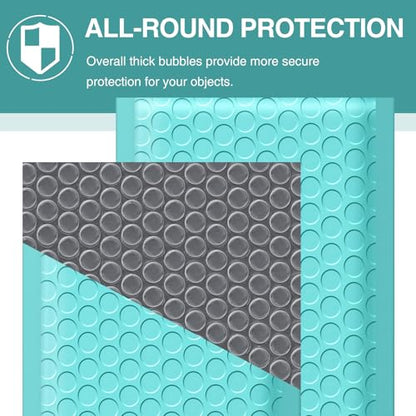 Famagic Teal Bubble Mailers 4x8 for Jewelry and Cards, 50pc, Usable 4x7 - color: Teal, size: 4x8 50pcs