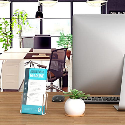 NIUBEE Acrylic Brochure Holder 4 x 6, Flyer Holder Stands Display, 2 Pack - size: 4" x 6", style: 2 Pack