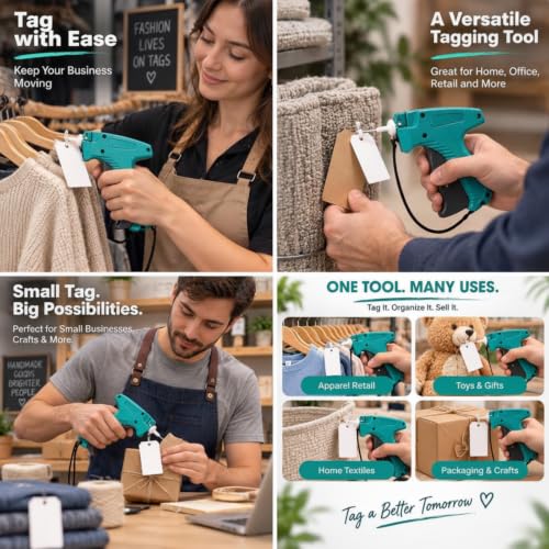 Honoson 2 Ppcs Tagging Gun for Clothing with Steel Needles