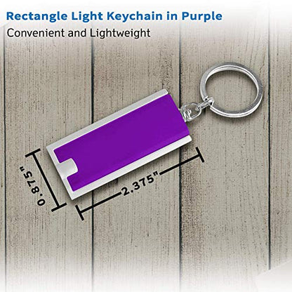 DISCOUNT PROMOS 10 Flashlight Keychains Pack - Rectangle, Plastic - Purple - color: Purple, size: 10 keychains