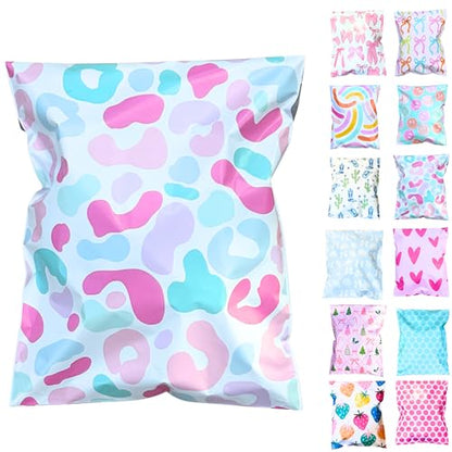 10x13 Designer Poly Mailer 100 Pack Heavy Duty Polymailers Waterproof Self Seal Shipping Bags Packaging for Small Business Large Mailing Envelopes Bulk Tear Resistant Packaging Chic Leopard - color: Chic Leopard, size: 10x13