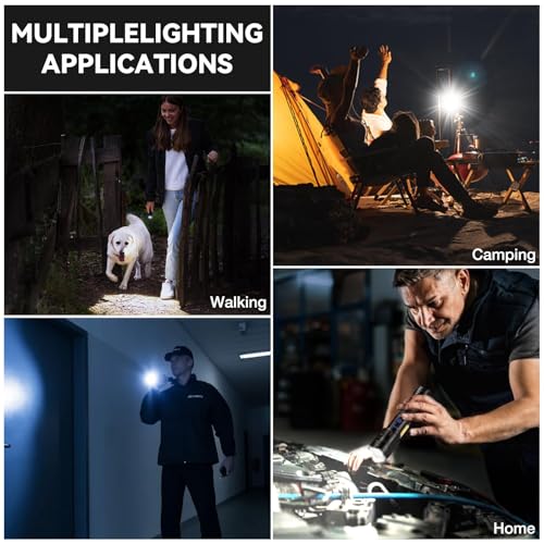 Flashlight Rechargeable 99,000 High Lumen - 7 Modes LED Flash Light with COB, Powerful Handheld Flashlight for Home, Camping(2 Pack)