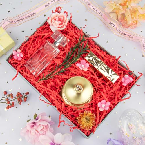 Caleihd Crinkle Cut Paper Shred Filler Gift Cushion Streamer Red - color: Red