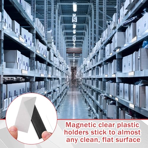 Fainne 50 Pcs Magnetic Shelf Label Holders, 1.25 x 3 Inches - size: 1.25 x 3 Inches