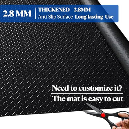 BESEA 4 x 6 FT Garage Floor Mat, Diamond Plate Rubber Flooring Roll - size: 6FT