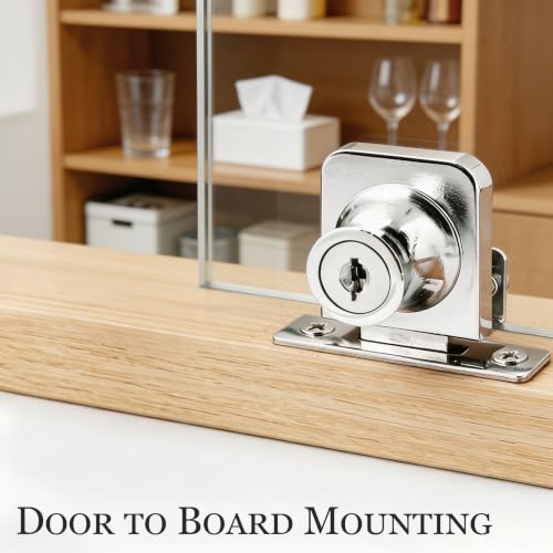 Ghrome Glass Case Lock, 1.38x1.26 Inch Rectangle, 2 Sets, Keyed Different - color: Chrome, size: 1.38 x 1.26 Inch