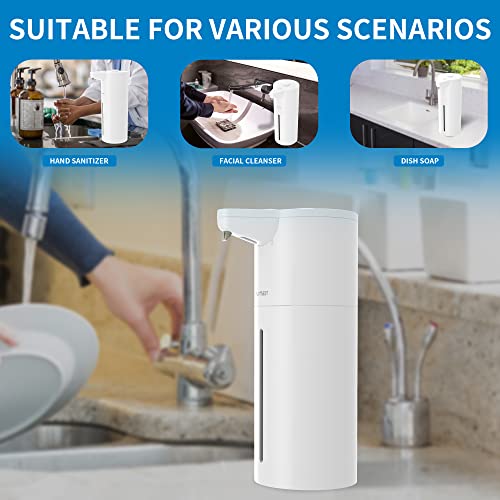 Aunmaon Automatic Soap Dispenser Touchless, Modern, Kitchen & Bathroom, Hands-Free, Adjustable Volume, Long Battery Life, Compatible with Thick & Thin Soap, Easy for Toddlers, Clog-Free, White - color: Pearlescent White