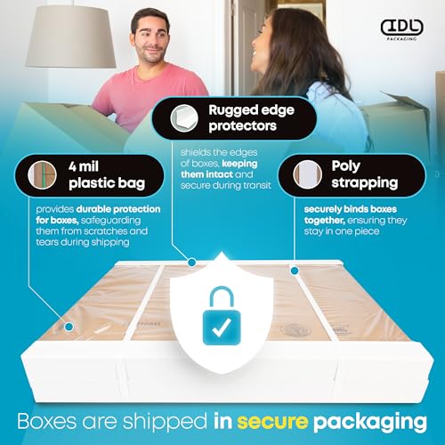 Medium Cube Moving & Shipping Boxes 10 x 10 x 10 inches (5-Pack) - Extra Strength 200 lb vs Regular - Corrugated Cardboard Boxes for Delivery - Shipping Box - Corrugated Box by IDL Packaging - size: 10 * 10 * 10" (Medium Boxes)