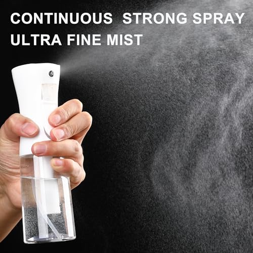 hair spray bottle, ultra-fine spray continuous spray bottle (200ml/6.8oz), used for hair design, vegetation, cleaning and skin care - empty, reusable (White) - color: White
