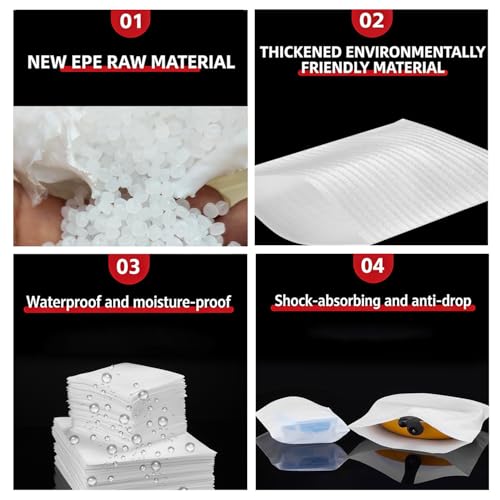 LAFULER 100 Pack 10x12 Inch CushionFoam Pouh Protecting For Packing, 0.03In(0.8mm) Thickness Moving Foam Wrap Pouches, Packing Supplies for Storage and Shipping, Protect mug, Cup, Glasses,and Dishes - size: 10×12In（100Pcs）