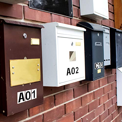 Zonon 8 Sheets Mailbox Numbers Letters Stickers,1 Inch,Black in White - color: Black in White, size: 1 Inch