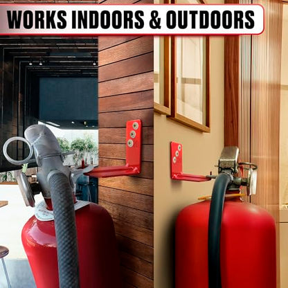 4 Pcs Fire Extinguisher Mount Brackets, 2.36 x 1.57 x 2.36 in (Red) - size: 2,36 * 2,36 * 1,57 in