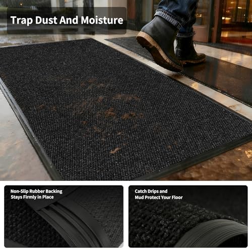 2ft x 9ft Front Door Mat Outdoor Entrance Low Profile Doormat - size: 2' x 9' (Runner)