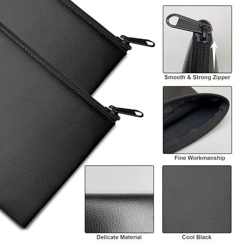 2-Pack Premium Money Bags with Ultra-Durable Zipper 11x6.1 Inch Money Pouch