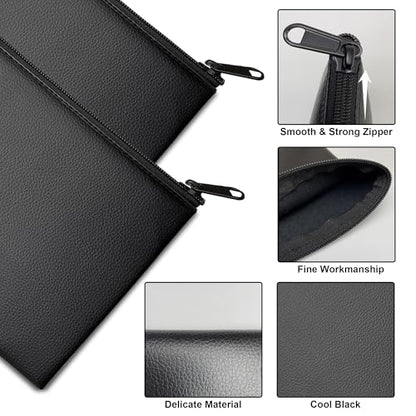 2-Pack Premium Money Bags with Ultra-Durable Zipper 11x6.1 Inch Money Pouch
