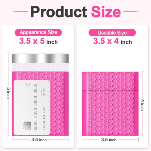 Small Bubble Mailers 3.5x5 50 Pack Waterproof Bubble Envelopes Self Seal Small Packaging Shipping Bags for Small Business - size: 3.5×5-50PC